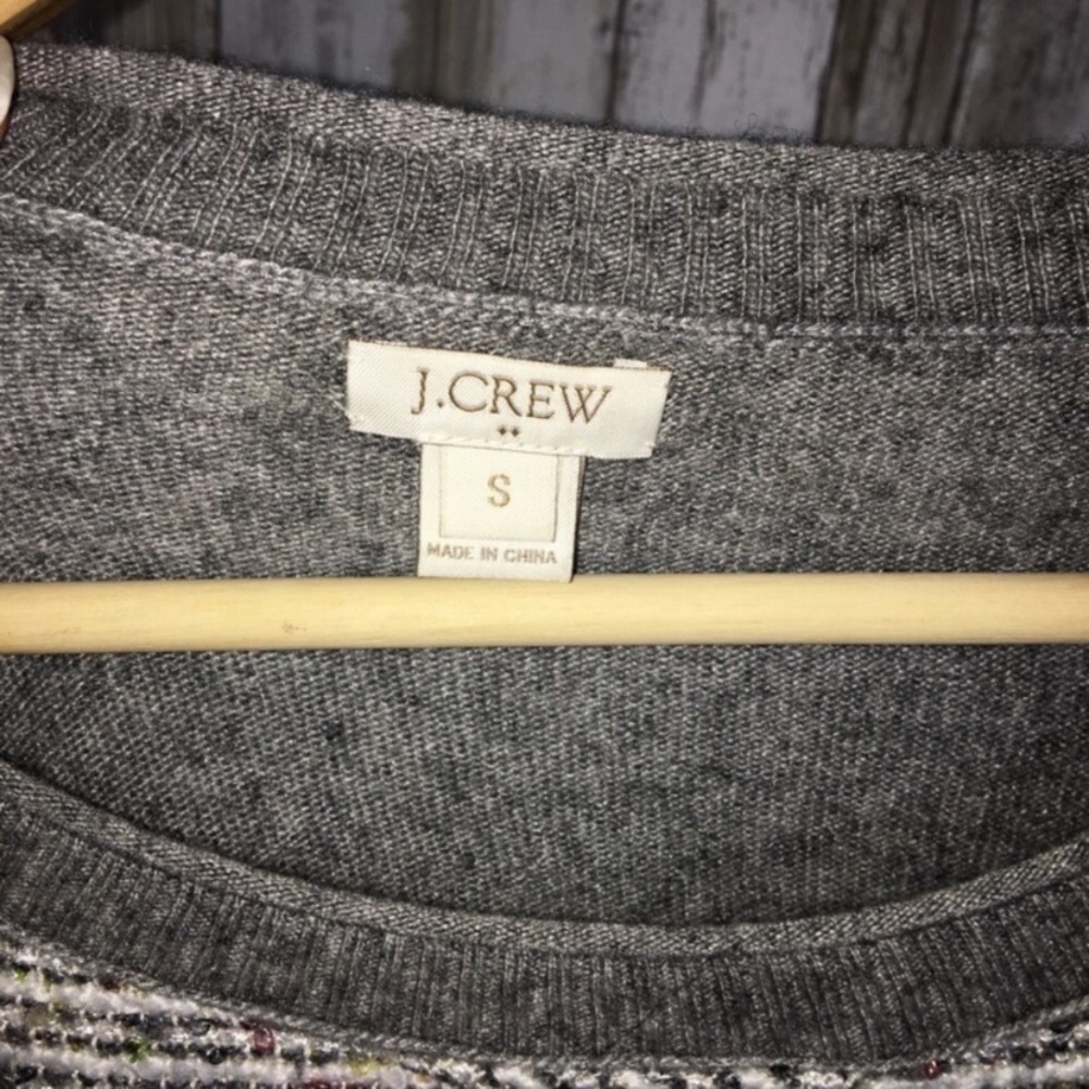 J. Crew Grey Baseball Tweed Sweater - Picture 6 of 6